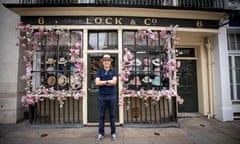 Size matters: Simon Usborne at Lock & Co Hatters in London, wearing a St Louis trilby.