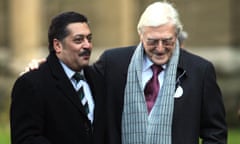 Michael Parkinson with Damian D'Oliveira, son of Basil D'Oliveira in 2012.