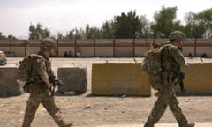 British soldiers on duty during the evacuation at Kabul airport