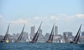 Sydney to Hobart: yachts sail out of Sydney Harbour at the start of the annual yacht race. 