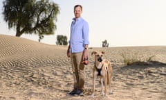 Ian Murphy with his dog Rocket in Dubai