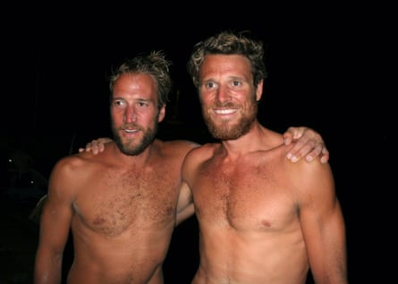 James Cracknell with Ben Fogle in 2006 after rowing across the Atlantic