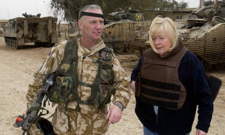 Ann Clwyd, right, with Regimental Sergeant Major Terry Harman in Iraq.