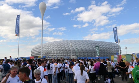 Fans arrive for the opening game in Munich.