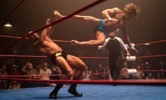 Visual treat … Zac Efron in mid-kick as Kevin Von Erich in The Iron Claw.