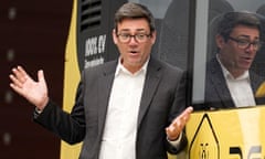 Bee Network buses<br>Greater Manchester mayor Andy Burnham views the 'Bee Network' buses at manufacturer Alexander Dennis in Larbert, Falkirk. The buses will form part of the franchising model for bus services in Greater Manchester. Picture date: Friday June 2, 2023. PA Photo. See PA story POLITICS Burnham. Photo credit should read: Andrew Milligan/PA Wire