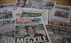 UK Newspapers React To The Duke And Duchess Of Sussex Interview With Oprah Winfrey<br>LONDON, ENGLAND - MARCH 08: In this photo illustration - a selection of British newspaper publications in response to the Meghan, Duchess of Sussex and Prince Harry, Duke of Sussex’s interview with Oprah Winfrey on March 08, 2021 in London, England. The interview first aired in the US on Sunday 7th March on CBS and in the UK on Monday 8th March on ITV. (Photo by Chris Jackson/Getty Images)