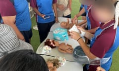 Stretton State College held a number of events for International Women's Day - including a nappy changing activity photographed and shared on Facebook.