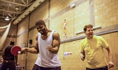 A ping-pong game at High Down prison, where violent behaviour has fallen by 83% among attendees.