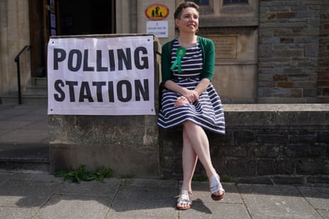 Green Party co-leader Carla Denyer after casting her vote at Redland Park United Reformed Church in Bristol.