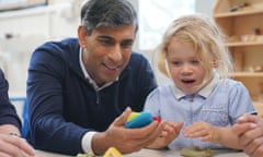 Rishi Sunak during a visit to a primary school in Romsey, Hampshire.