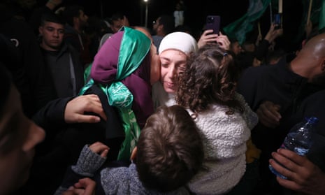 The Guardian's Jerusalem correspondent, Bethan McKernan, witnesses celebrations at the Betunia checkpoint in Ramallah as 39 Palestinian women and children are released from prison