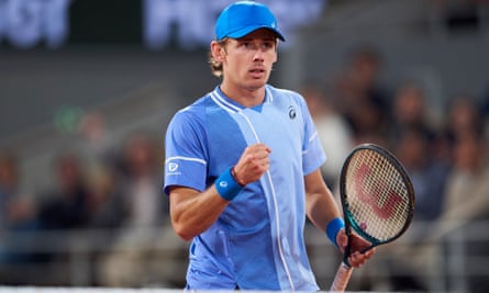 Alex de Minaur during his match against Alexander Zverev