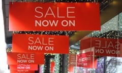 Sale now on signs on London's Oxford Street