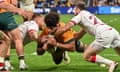 Rob Valetini of the Wallabies scores a try during Australia’s rugby union Test against Georgia at Allianz Stadium in Sydney. Follow updates.