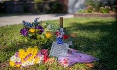 Jogger Ahmaud Arbery shooting scene in Brunswick, Georgia.<br>epa08408893 A small roadway memorial marks the area where jogger Ahmaud Arbery was shot and killed in Brunswick, Georgia, USA, 07 May 2020. A video has emerged of Arbery’s confrontation with an armed father and son on 23 February 2020. An area prosecutor called Tuesday for a Glynn County grand jury to convene and consider charges against Travis McMichael and his father, Gregory McMichael. EPA/ERIK S. LESSER