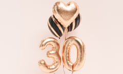 Gold balloons celebrating 30