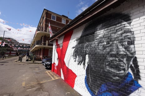 A mural of England midfielder Eberechi Eze adorn the Kirby estate in Bermondsey, south London.