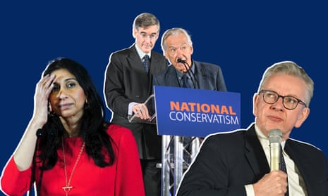 Activists interrupt keynote speakers and the home secretary attacks the 'radical left' during a three-day National Conservatism conference in Westminster