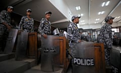 Clean-shaven police officers in Cairo