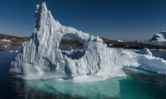 Melting icebergs are seen on Horseshoe Island, Antarctica