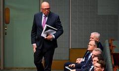 Peter Dutton after question time at Parliament House in Canberra on Monday