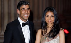 Rishi Sunak and his wife, Akshata Murty, in evening wear