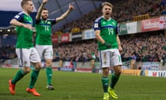 Jamie Ward celebrates scoring the opening goal