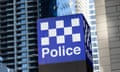A Victoria police sign is seen in Melbourne