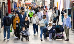 Shoppers on a high street in Belfast