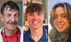 From left: Ian Coates, Barnaby Webber and Grace O'Malley-Kumar all smiling