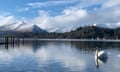 View from Lake District campsite on the edge of Derwentwater.