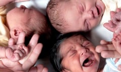 Newborn babies in a maternity ward