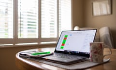 Laptop on a table in someone's home