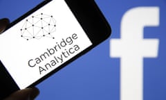 Cambridge Analytica Accused Of Collecting Personal Information From Facebook Users<br>PARIS, FRANCE - MARCH 20:  In this photo illustration the logo of the strategic communication company "Cambridge Analytica" is seen on the screen of an iPhone in front of a computer screen showing a Facebook logo on March 20, 2018 in Paris, France. Cambridge Analytica is accused of collecting the personal information of 50 million users of the Facebook social network without their consent and would have used it to develop software to predict and influence voter voting during the campaign American election according to the New York Times and the Guardian. Facebook share price fell by more than 5% Monday shortly after the opening of Wall Street.  (Photo Illustration by Chesnot/Getty Images)