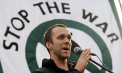 Lance Corporal Joe Glenton addresses a Stop the War demonstration in London in 2009. 