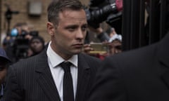 Oscar Pistorius seen at a court hearing in 2013. He was originally convicted of culpable homicide and sentenced to five years in prison.