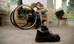 Disabled male in a residential care home.