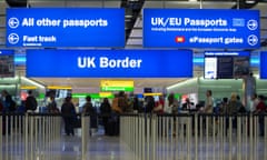 Border control at Heathrow airport