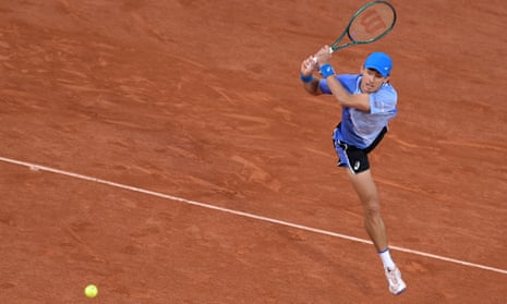 Alex De Minaur unleashes a backhand return.