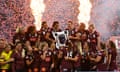 Queensland Maroons celebrate despite losing Game 2 of the 2023 Women’s State of Origin series against New South Wales Sky Blues in Townsville.