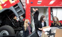 Batley and Spen by-election 2021<br>Labour Candidate Kim Leabeater during canvassing and a visit to the Angloco factory which supplies Emergency Fire equipment. She was accompanied on the visit by Labour Rachel Reeves MP. Batley and Spen byElection, 2021.