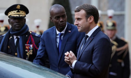 Jovenel Moïse with Emmanuel Macron at the Elysee Palace in Paris in 2017. Moïse inherited a country still reeling from the 2010 earthquake and Hurricane Matthew in 2016.