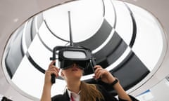 Person wearing a VR headset