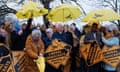 UK's Liberal Democrats Leader Ed Davey Unveils New Campaign In Guildford<br>GUILDFORD, ENGLAND - JANUARY 03: Liberal democrat supporters wait in the rain for the arrival of the Party Leader Ed Davey on January 03, 2024 in Guildford, England. Ed Davey revealed a new campaign poster as he launched a tour of Surrey seats and held a rally with activists in Guildford. (Photo by Dan Kitwood/Getty Images)