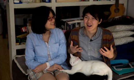 Li Maizi, right, with her fellow women’s rights advocate Zheng Churan.