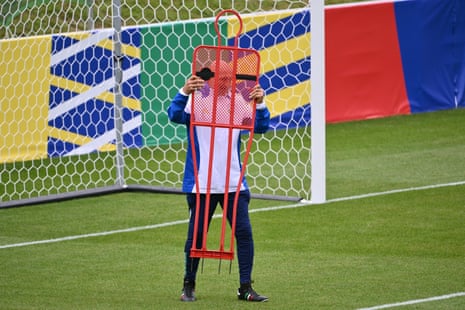 Italy’s head coach Luciano Spalletti prepares to take a training session.