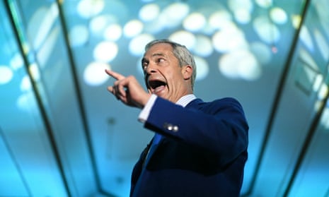 Leader of Reform UK, Nigel Farage, delivers a speech at a hotel in Blackpool, northwestern England, on 20 June 2024, in the build-up to the UK general election on 4 July.