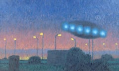 UFO over the City, 1980 (oil on canvas) by Buhler, Michael 