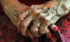 Close-up on elderly woman's hands
